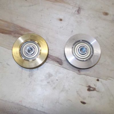 Ролик каретки дверей шахты грузового лифта Canny D=74mm, подшипник 6203Z, Ш=16мм.(металл)
