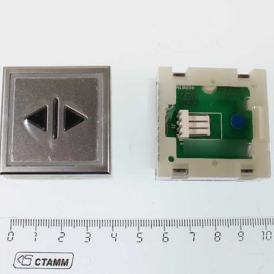 Кнопка "ОТКРЫТИЕ" Thyssen KT40 STEP C 40х40мм (Европейский вариант) Голубая подсветка, без байля