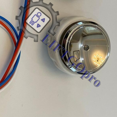Кнопка КЛ-220-004 красная подсветка, шлифованная, нержавеющая сталь, ZAA25090CAA2