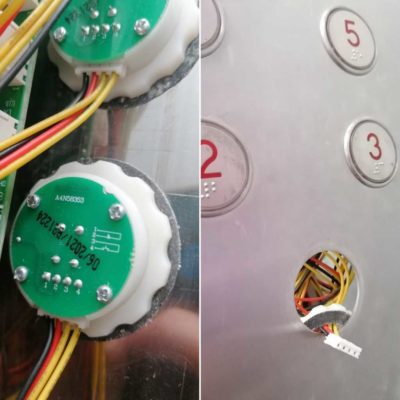 Кнопка «1» с браилем А4N58353, красная подсветка