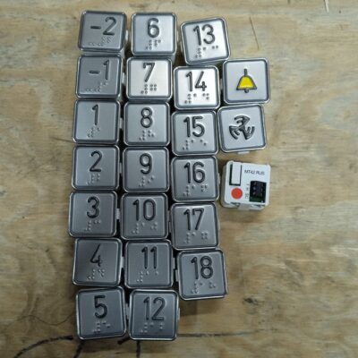 Кнопочный модуль МТ-42, "15 этаж", красная подсветка, с браилем, ЩЛЗ (SCHAEFER)